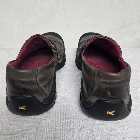 Keen Kaci Slip Brown Leather Clogs 6.5 Outerwear Performance Comfort Hiking Work - Picture 3 of 8